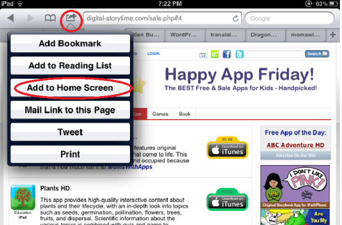 Add to home screen c
