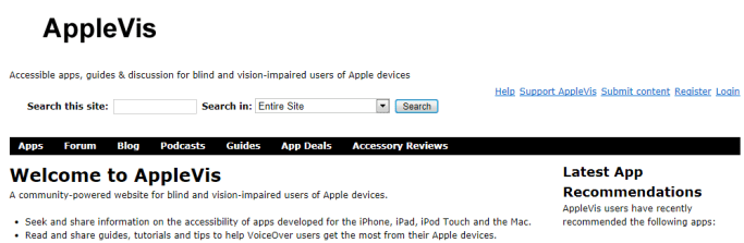 Apple vis website discription.