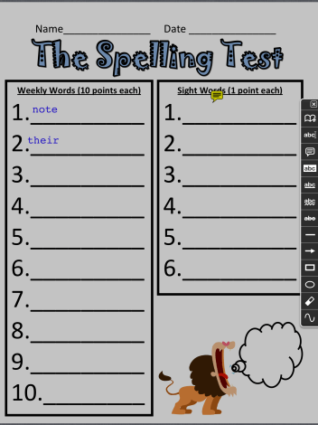 GoodReader spelling test compl