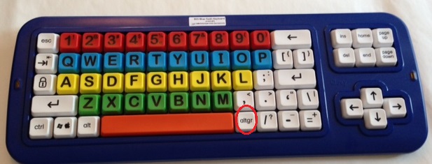 Big blue keyboard w altgr key circled