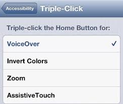 triple click for voice over