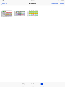 iOS photo album schedule example