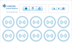 Image of sound stickers and recording icons